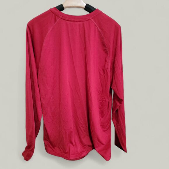 Adidas Nebraska Red Polo Shirt Size: Large Climalite Long Sleeve - Picture 2 of 3